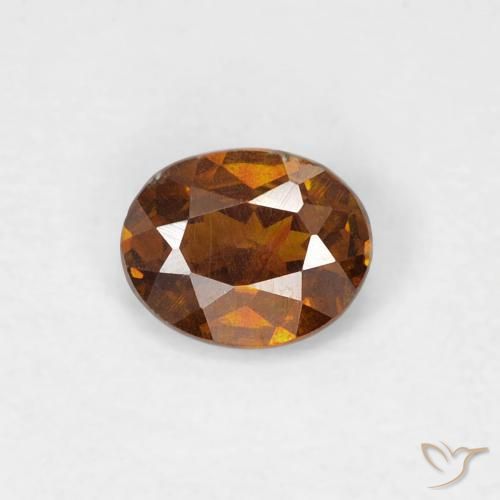 0.31ct Natural Medium Dark-Orange esfalerita, Ovalada, SI-I1