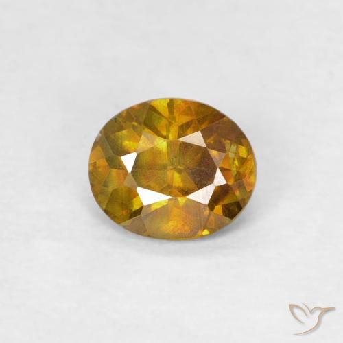 0.41ct Natural Marrón-oro esfalerita, Ovalada, SI-I1
