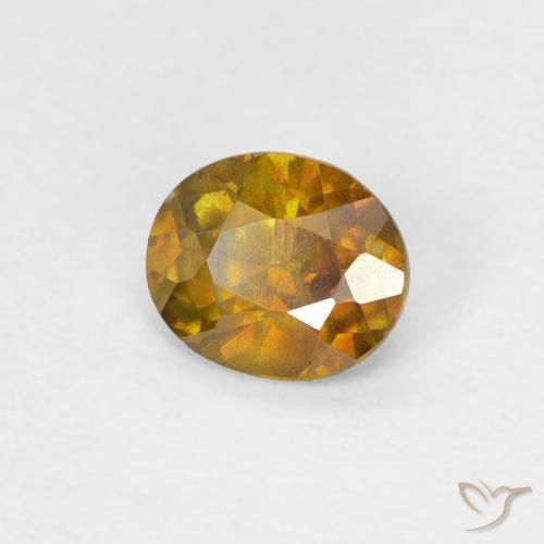 Esfalrita Marrón-oro natural de 0.41 ct, Ovalada, SI-I1