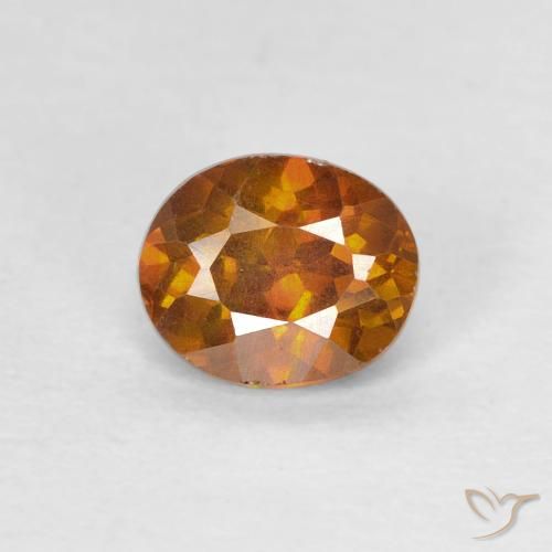 0.86ct Natural Naranja marrón esfalerita, Ovalada, SI-I1
