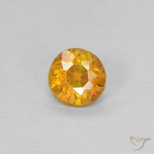 0.25ct Natural Dorado naranja Esfalrita, Redondo, SI-I1