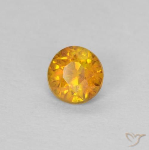 Esfalrita Dorado naranja natural de 0.25 ct, Redondo, SI-I1