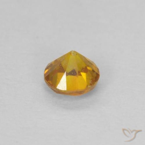 Esfalrita Dorado naranja natural de 0.25 ct, Redondo, SI-I1