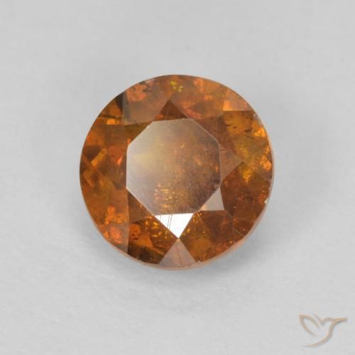 Esfalrita Naranja rojizo natural de 1.26 ct, Redondo, SI-I1