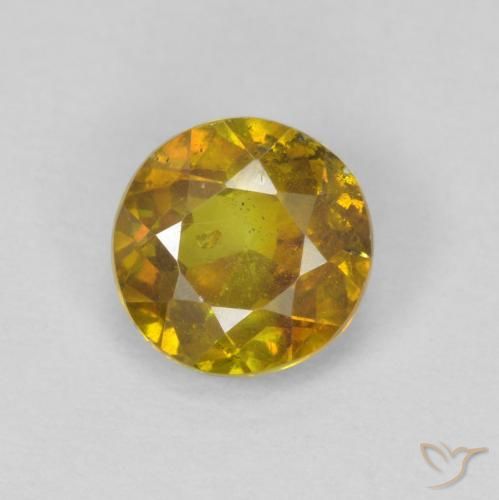0.97ct Natural Dorado intenso esfalerita, Redondo, SI-I1