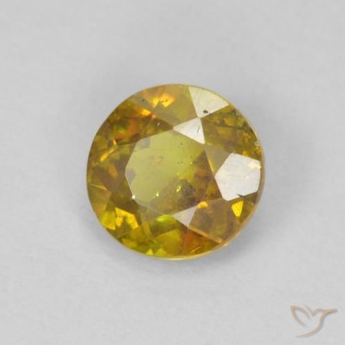 Esfalrita Dorado intenso natural de 0.97 ct, Redondo, SI-I1