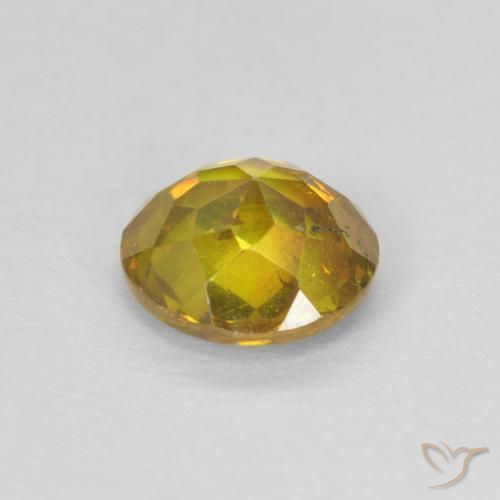 Esfalrita Dorado intenso natural de 0.97 ct, Redondo, SI-I1