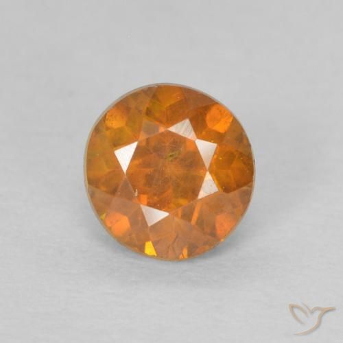 0.55ct Natural Naranja claro esfalerita, Redondo, SI-I1