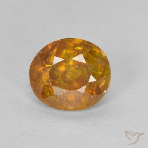 0.70ct Natural Naranja oscuro esfalerita, Ovalada, SI-I1