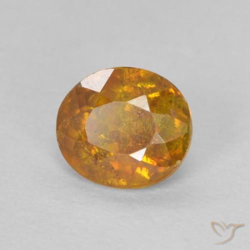 Esfalrita Naranja oscuro natural de 0.70 ct, Ovalada, SI-I1