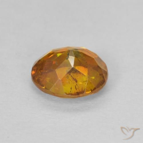 Esfalrita Naranja oscuro natural de 0.70 ct, Ovalada, SI-I1