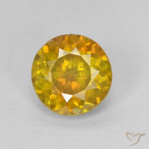 Esfalrita Naranja dorado natural de 1.29 ct, Corte Redondo, SI-I1