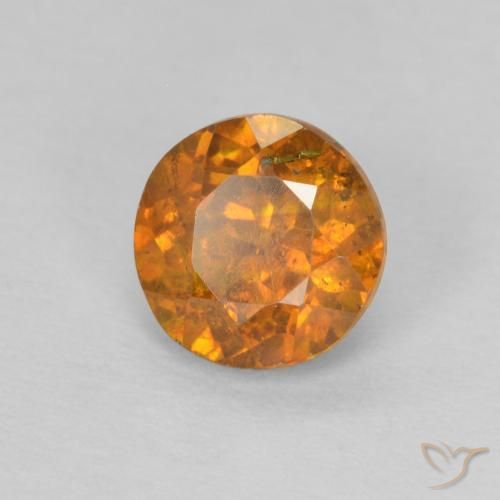 Esfalrita Naranja oscuro natural de 0.99 ct, Corte Redondo, SI-I1