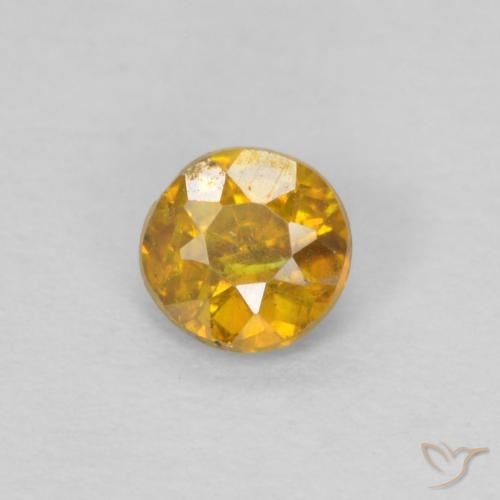 0.28ct Natural Naranja dorado esfalerita, Redondo, SI-I1