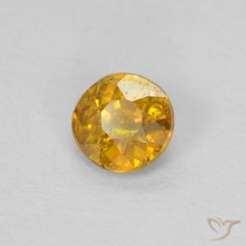 Esfalrita Naranja dorado natural de 0.28 ct, Redondo, SI-I1