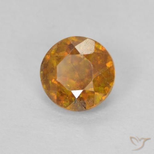Esfalrita Dorado naranja intenso natural de 0.59 ct, Redondo, SI-I1