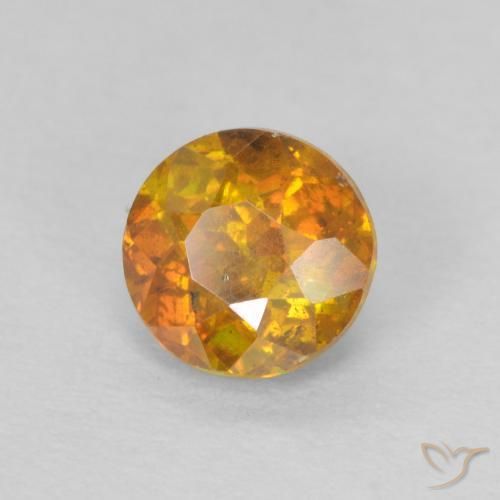 Esfalrita Dorado naranja intenso natural de 0.71 ct, Redondo, SI-I1