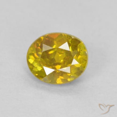 0.54ct Natural Amarillo amarronado esfalerita, Ovalada, SI-I1