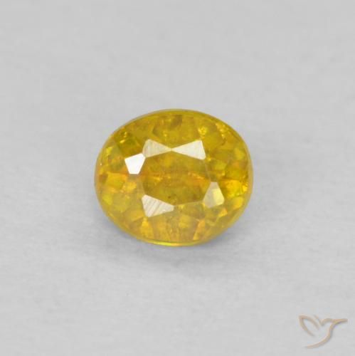 0.18ct Natural Dorado amarillento esfalerita, Ovalada, SI-I1