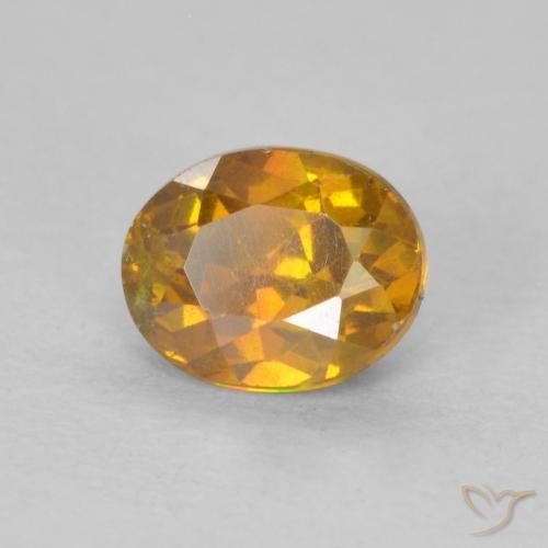 Esfalrita Naranja medio natural de 0.70 ct, Ovalada, SI-I1