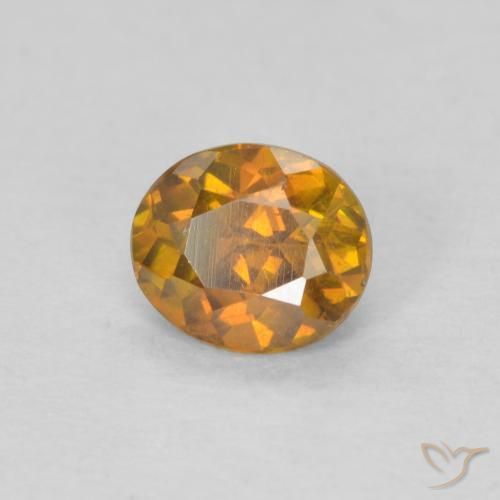 Esfalrita Naranja marrón natural de 0.51 ct, Ovalada, SI-I1