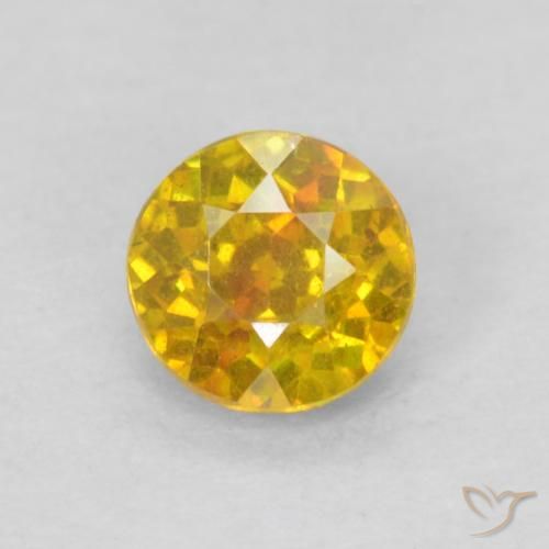 0.33ct Natural Amarillo abejorro esfalerita, Redondo, SI-I1
