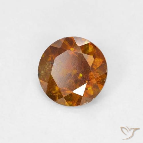 Esfalrita Naranja medio natural de 0.44 ct, Redondo, SI-I1