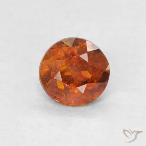0.31ct Natural Naranja fuego esfalerita, Redondo, SI-I1