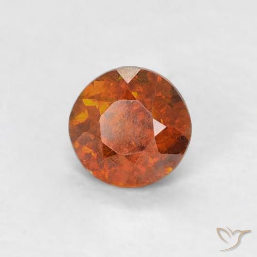 Esfalrita Naranja fuego natural de 0.31 ct, Redondo, SI-I1