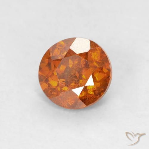Esfalrita Naranja rojizo natural de 0.80 ct, Redondo, SI-I1