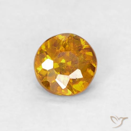 0.23ct Natural Marrón-oro esfalerita, Redondo, SI-I1