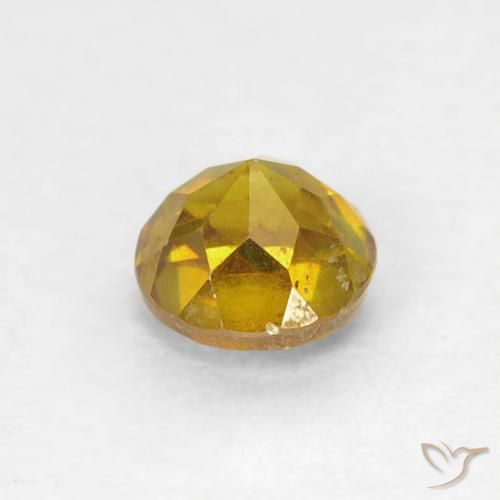 Esfalrita Amarillo amarronado natural de 0.59 ct, Redondo, SI-I1