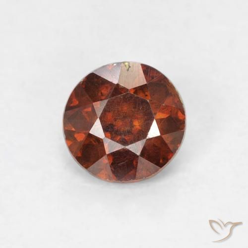 0.57ct Natural Naranja oscuro esfalerita, Redondo, SI-I1