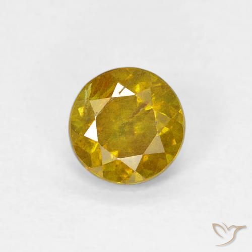 0.73ct Natural Dorado medio esfalerita, Redondo, SI-I1