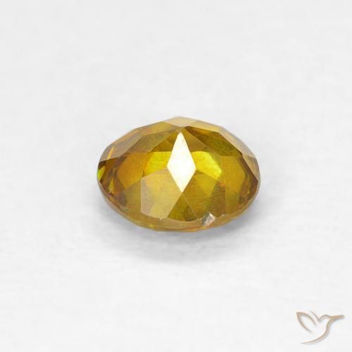 Esfalrita Amarillo dorado natural de 0.48 ct, Redondo, SI-I1