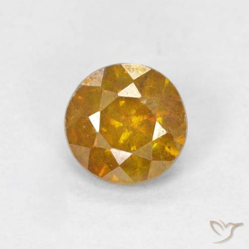 0.95ct Natural Marrón-oro Esfalrita, Redondo, SI-I1