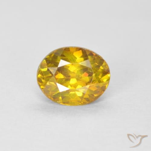 1.00ct Natural Naranja dorado Esfalrita, Ovalada, SI-I1