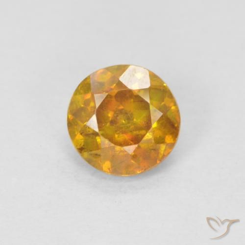 0.95ct Natural Marrón-oro esfalerita, Redondo, SI-I1