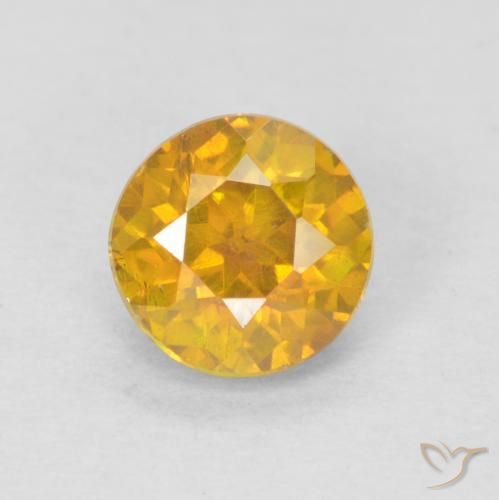 0.69ct Natural Naranja dorado Esfalrita, Redondo, SI-I1