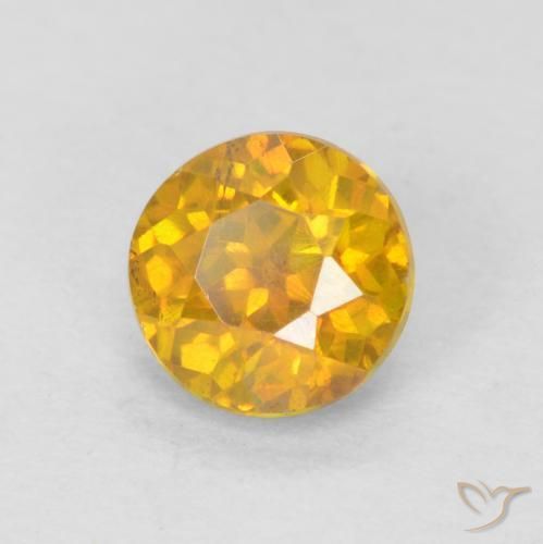 Esfalrita Naranja dorado natural de 0.69 ct, Redondo, SI-I1