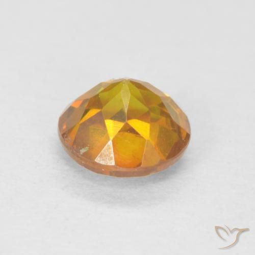 Esfalrita Naranja dorado natural de 0.69 ct, Redondo, SI-I1