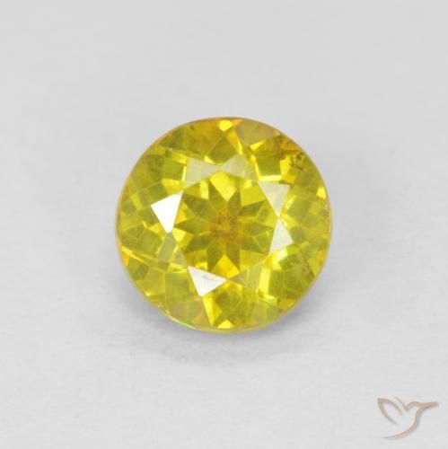 1.05ct Natural Amarillo amarronado esfalerita, Redondo, SI-I1