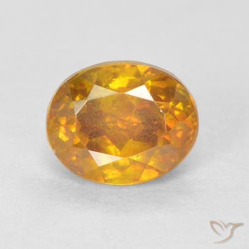 0.91ct Natural Dorado naranja oscuro esfalerita, Ovalada, VS-SI