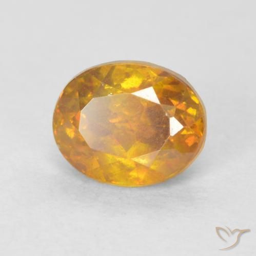 Esfalrita Dorado naranja oscuro natural de 0.91 ct, Ovalada, VS-SI