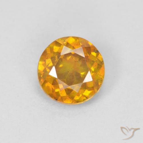 Esfalerita dorado natural de 1,00 ct, corte redondo, VS-SI