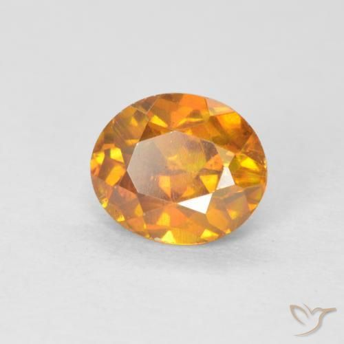 Esfalrita Naranja terroso natural de 1.19 ct, Ovalada, VS-SI