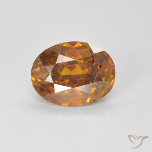 1.91ct Natural Medium Dark-Orange esfalerita, Ovalada, VS-SI