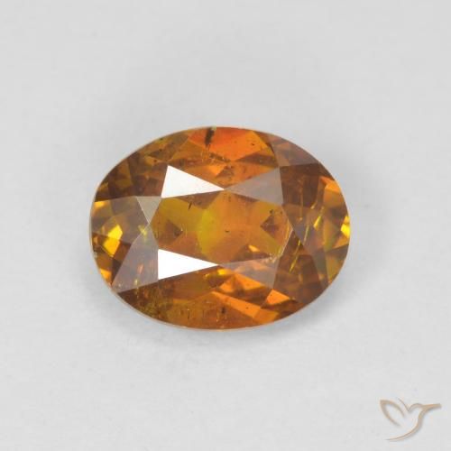 1.71ct Natural Naranja marrón esfalerita, Ovalada, VS-SI