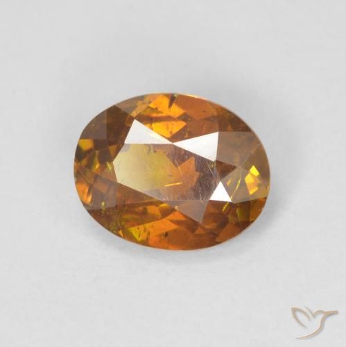Esfalrita Naranja marrón natural de 1.71 ct, Ovalada, VS-SI