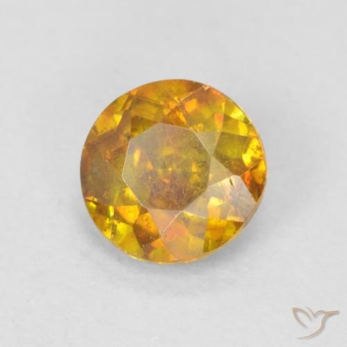 Esfalrita Dorado naranja oscuro natural de 0.66 ct, Redondo, SI-I1